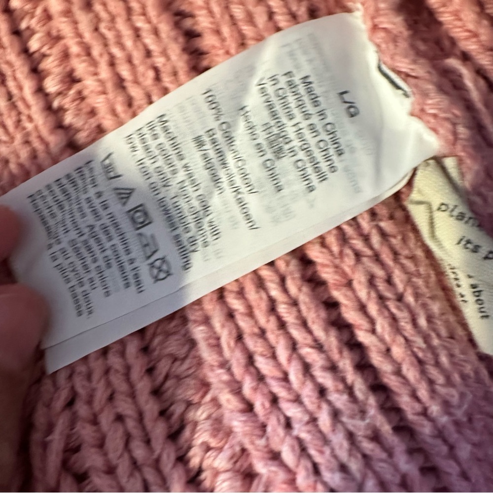 Madewell V-Neck Cable Knit Sweater - Peach - Picture 4 of 4